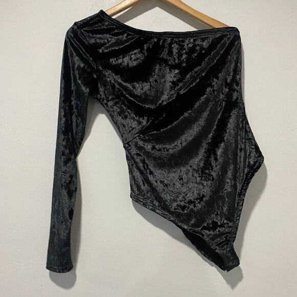 Yitty by Lizzo Plushy Velvet Asymmetrical Bodysuit Size L - Picture 4 of 6